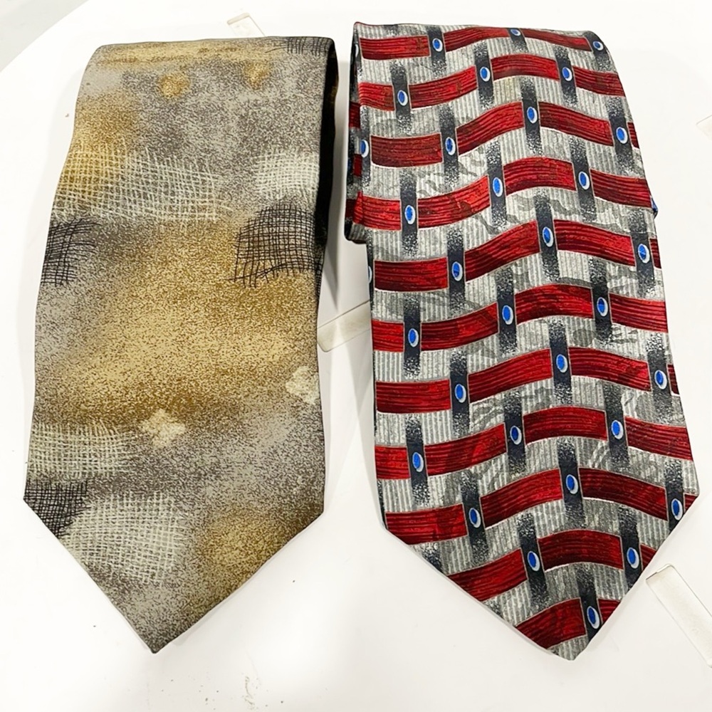 J. Ferrar  Mens 100% Silk Ties Set of‎ Two Made in Italy
